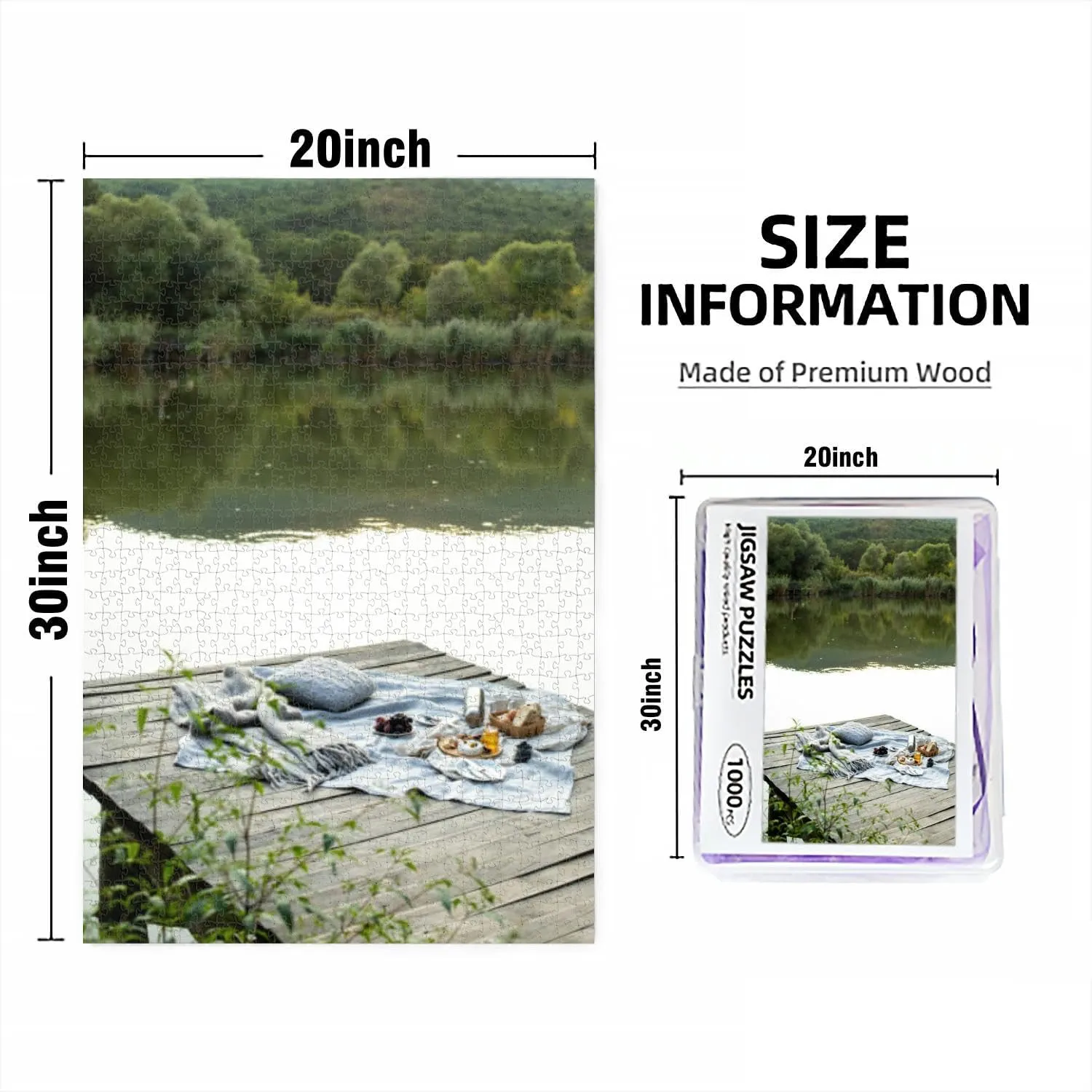 Puzzles for Adults 1000 Pieces Jigsaw Puzzles with Letters on Back Stylish Organic Picnic Open air Difficult Hard Cool Puzzle 1000 Piece Puzzle Clearance
