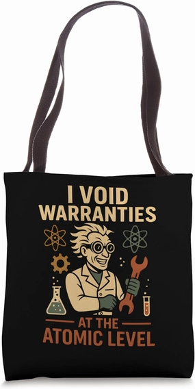 Quantum Mechanic - Retro Mad Scientist - Atomic Humor Tote Bag