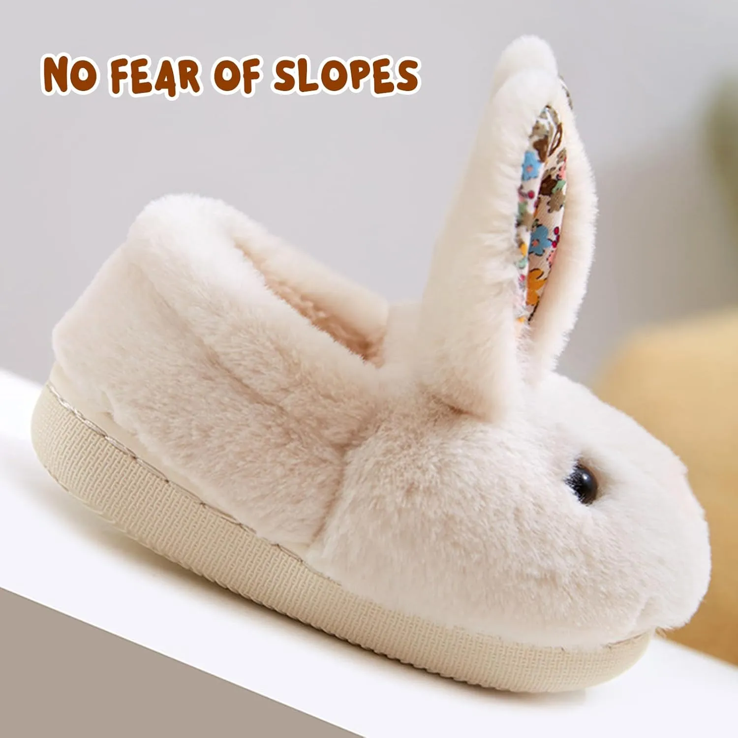 Rabbit Warm Slippers, Cute Plush Soft Bunny Slippers Fuzzy Winter House Slippers Shoes for Toddler
