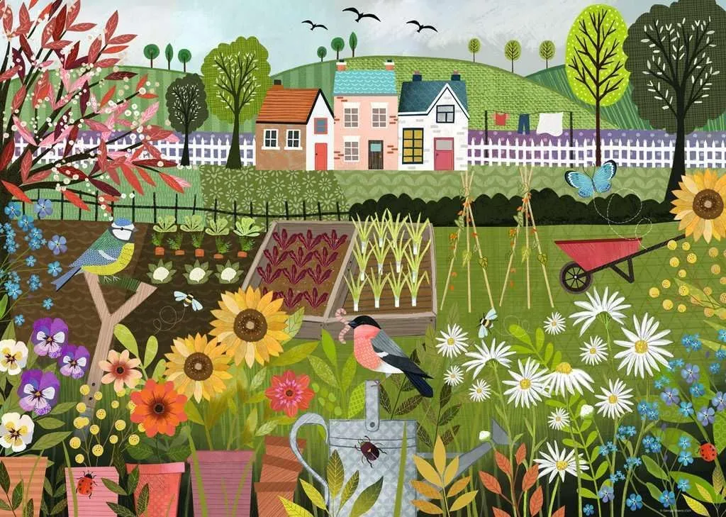 Ravensburger Garden Allotment 1000 Piece Jigsaw Puzzle | Vibrant Garden Artwork | Idyllic Nature Scene | Durable Eco-Friendly Materials