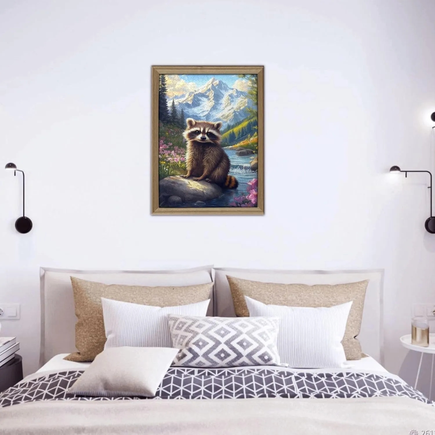 River Raccoon Jigsaw Puzzle 500 Pieces, Colorfuls Jungle, Challenging Brain Exercise, High Difficulty Entertainment Game, Adult Wooden Puzzle, Gift for Relatives and Friends