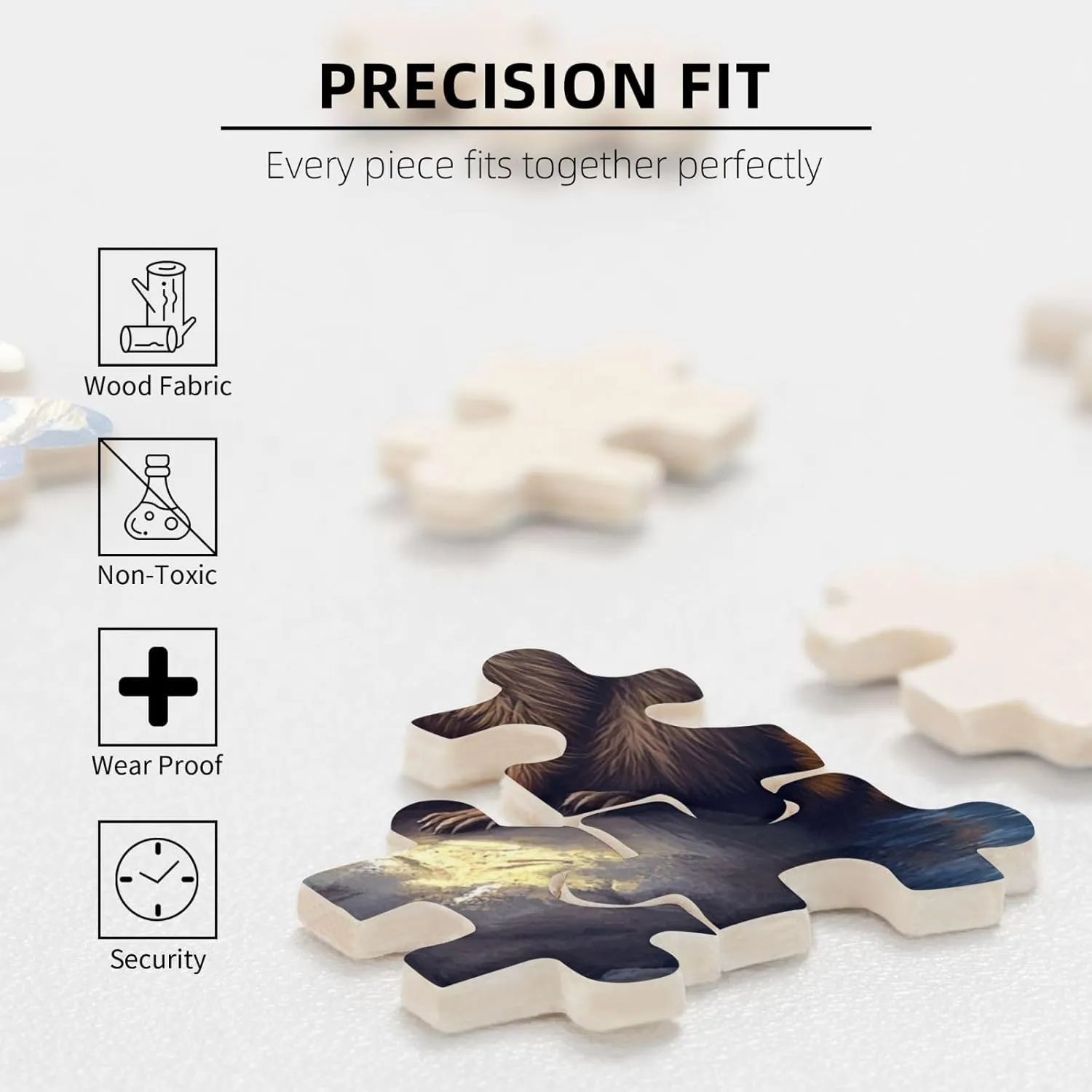 River Raccoon Jigsaw Puzzle 500 Pieces, Colorfuls Jungle, Challenging Brain Exercise, High Difficulty Entertainment Game, Adult Wooden Puzzle, Gift for Relatives and Friends