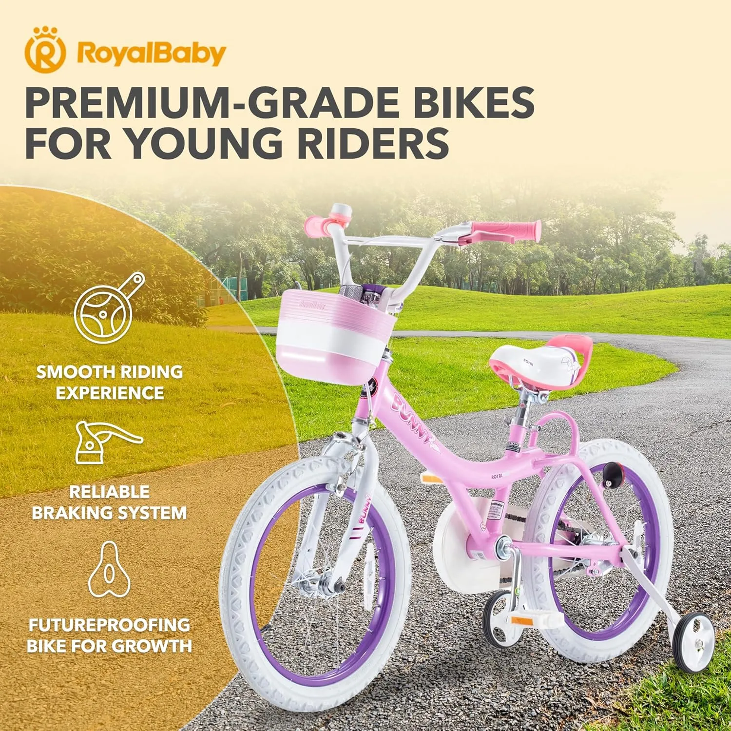 Royalbaby Princess Girls Kids Bike 12 14 16 18 20 Inch Children Bicycle with Basket for Age 3-12 Years