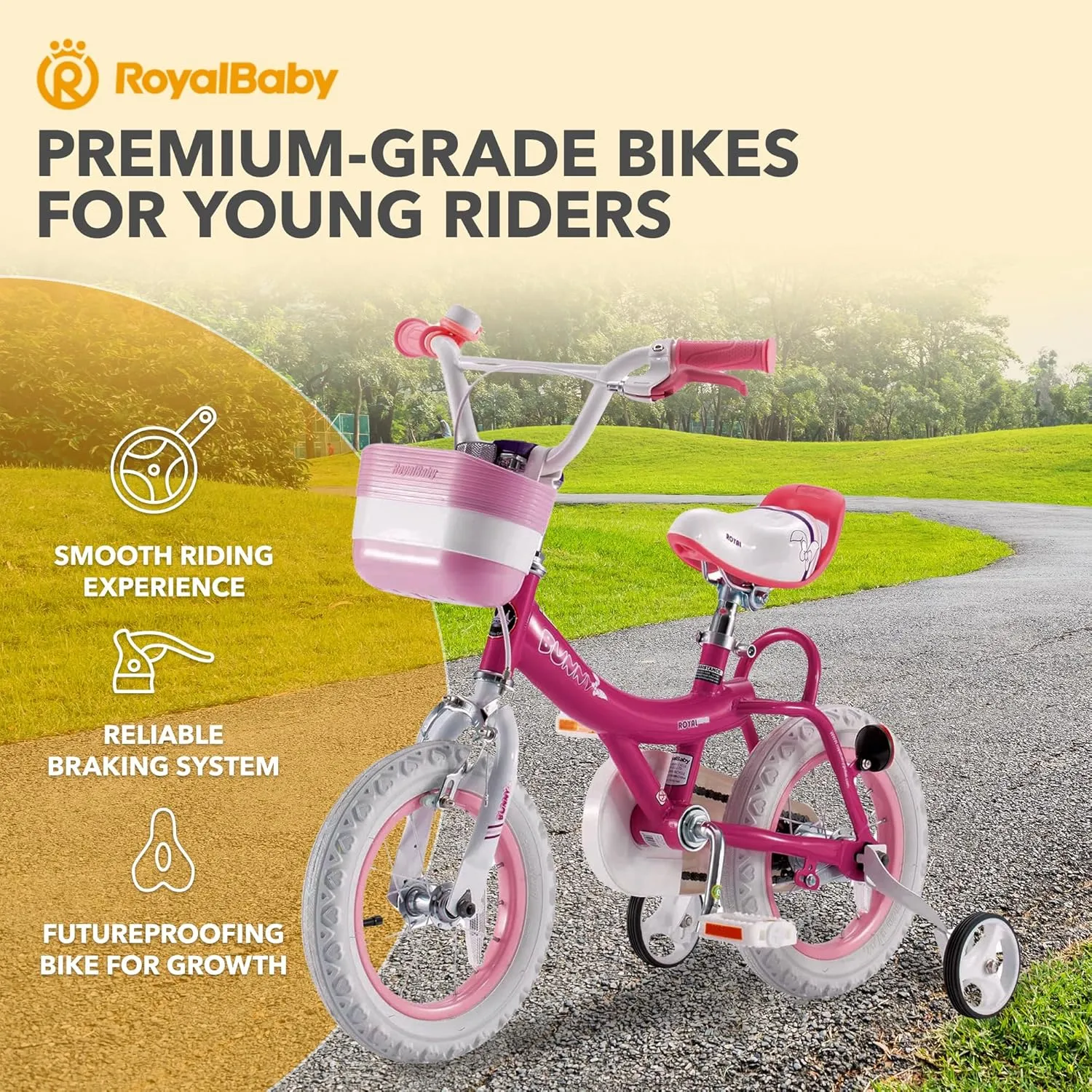 Royalbaby Princess Girls Kids Bike 12 14 16 18 20 Inch Children Bicycle with Basket for Age 3-12 Years