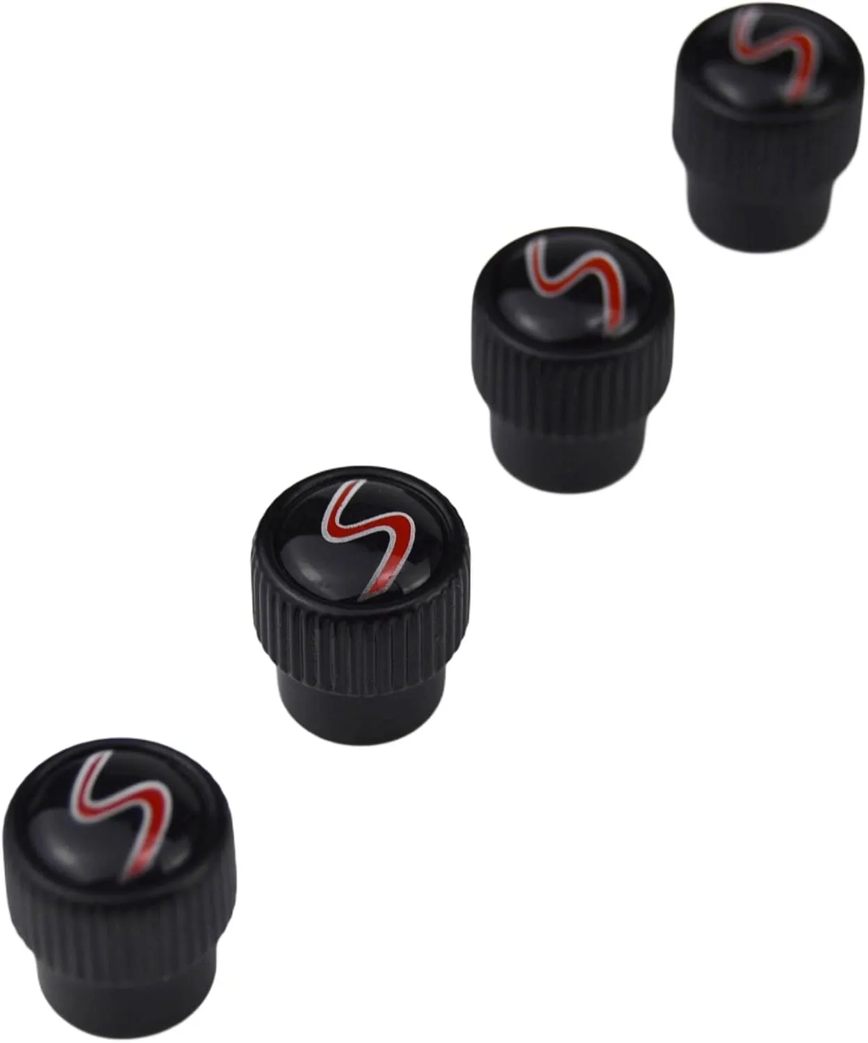 (Set of 4) S Metal Auto Tire Valve Stem Cap Cover with Resin S Emblem Covers Trim for Mini Cooper S Countryman S Clubman S JCW 36110429652
