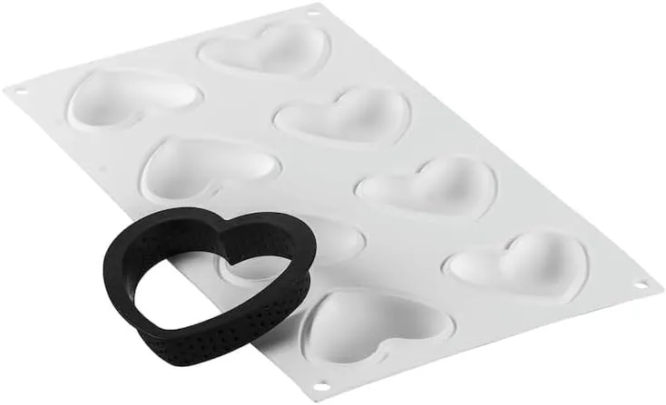 silikomart Mini TARTE Petit Amour kit composed by silicone mould and thermoplastic rings