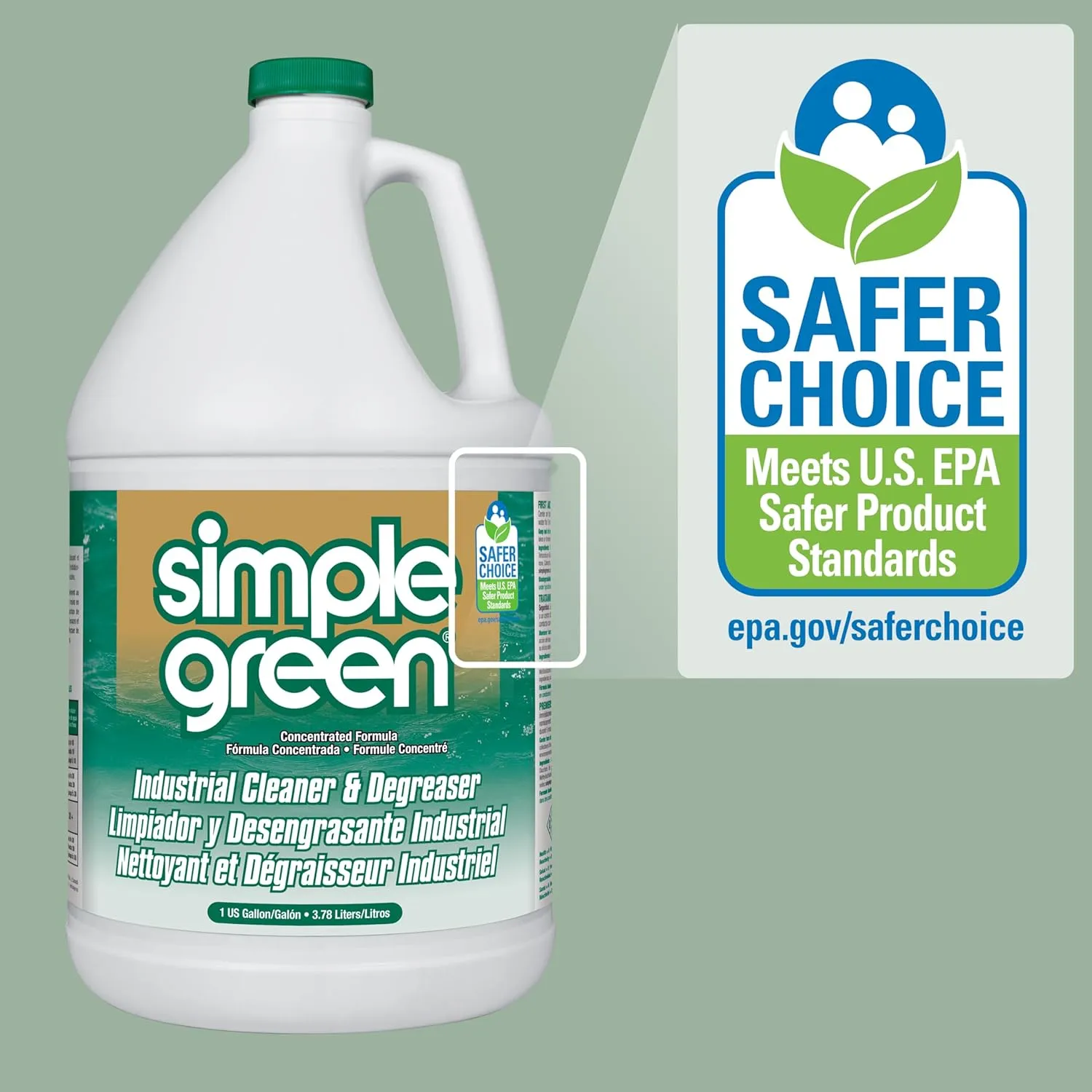 SIMPLE GREEN ndustrial Cleaner and Degreaser, 1 US GALLON