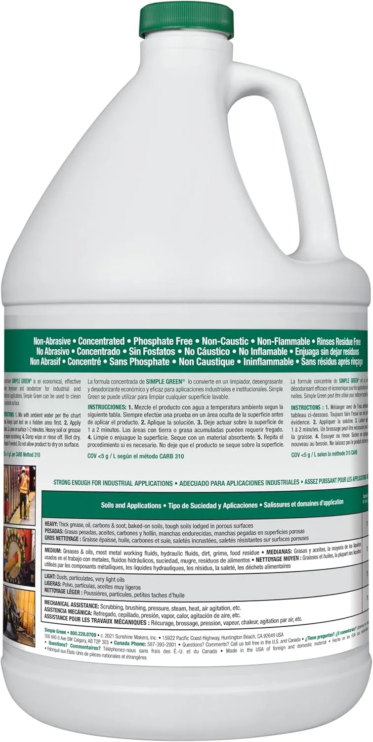 SIMPLE GREEN ndustrial Cleaner and Degreaser, 1 US GALLON
