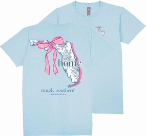 Simply Southern Florida Home - State Bow Design - Adult T-Shirt