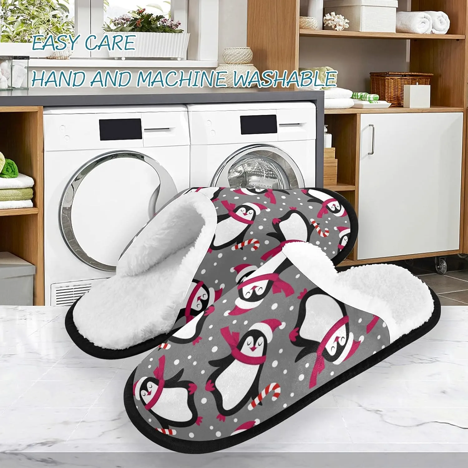 Slippers Soft Non-Slip Indoor House Slippers Home Shoes For Bedroom Hotel Travel Spa