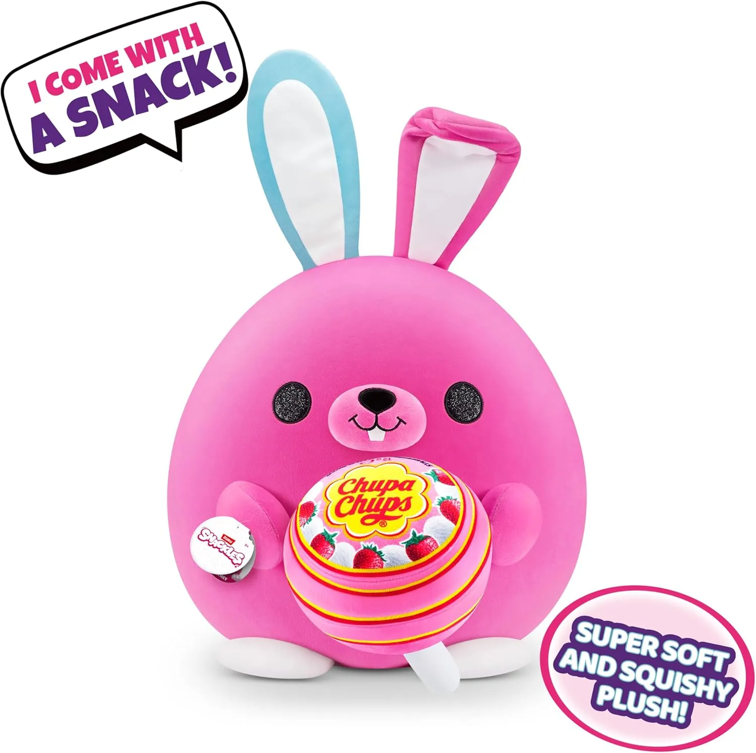 Snackles (Chupa Chups) Bunny Super Sized 14 inch Plush by ZURU, Ultra Soft Plush, Collectible Plush with Real Licensed Brands, Stuffed Animal