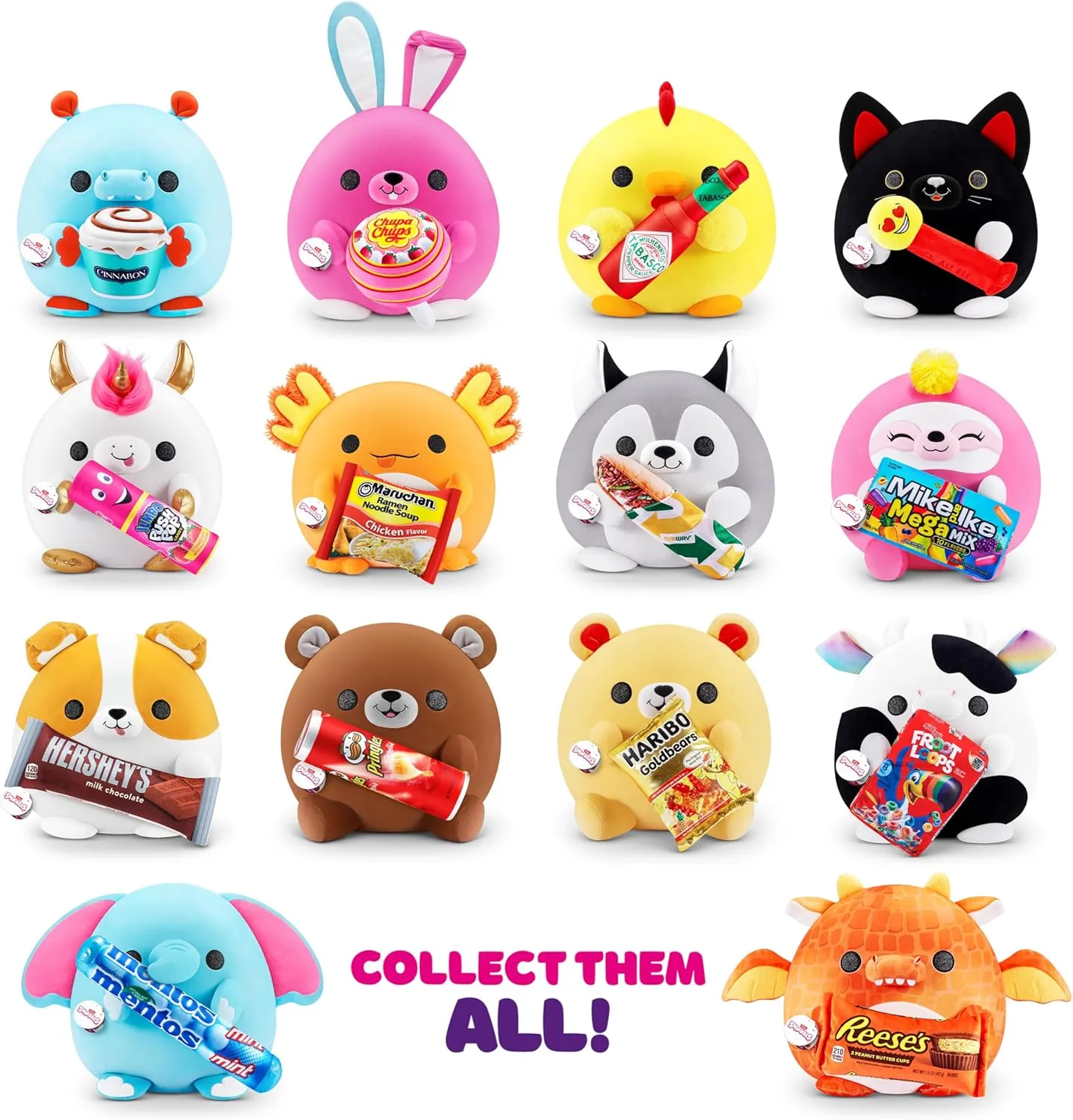 Snackles (Chupa Chups) Bunny Super Sized 14 inch Plush by ZURU, Ultra Soft Plush, Collectible Plush with Real Licensed Brands, Stuffed Animal