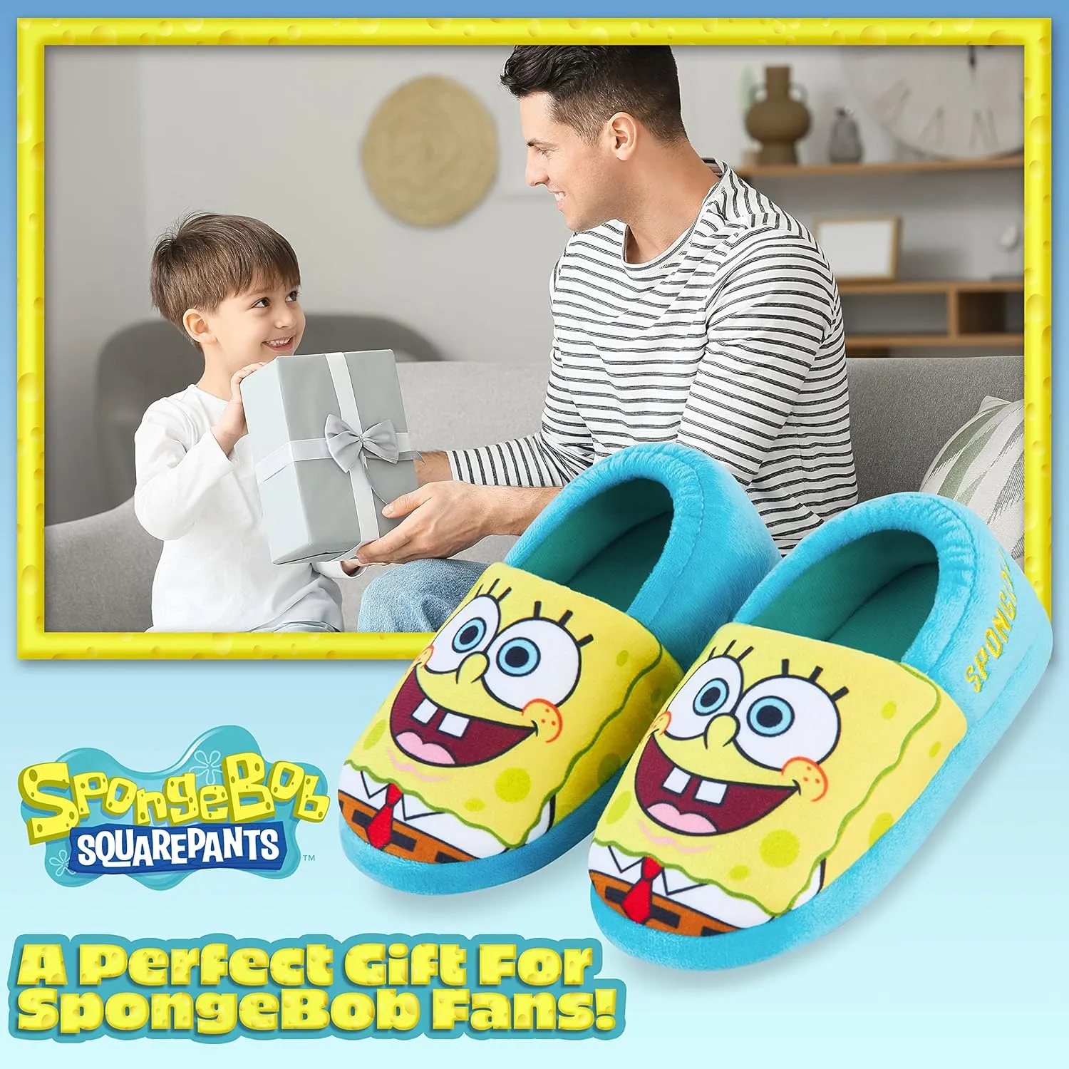 SpongeBob SquarePants Kids Slippers Boys Girls Character Slippers