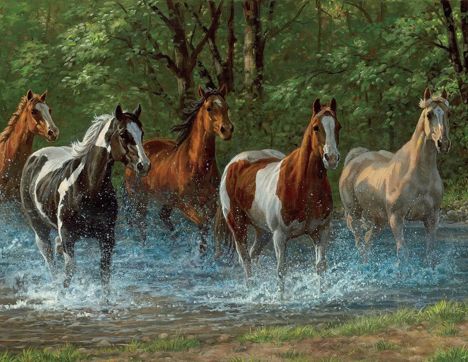 Springbok 500 Piece Jigsaw Puzzle Summer Creek Multi, Large/18 x 23.5"
