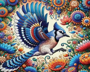 Springbok Blue Jay in Summer 1000 Piece Jigsaw Puzzle for Adults by Artist Peggy Collins