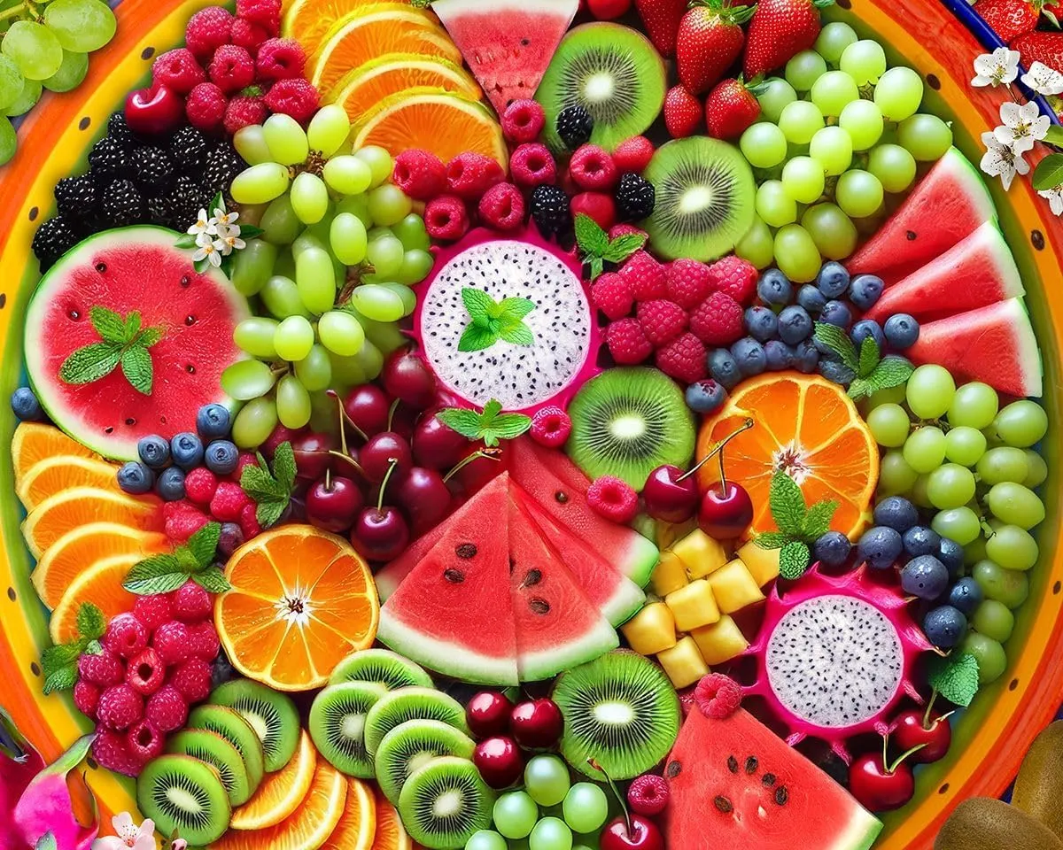 Springbok Fruit Platter 500 Piece Puzzle for Adults- Featuring a Dazzling Fruit Tray