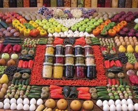 Springbok Puzzles - Farm Fresh - 1000 Piece Jigsaw Puzzle - Large 30 Inches by 24 Inches Puzzle - Made in USA - Unique Cut Interlocking Pieces