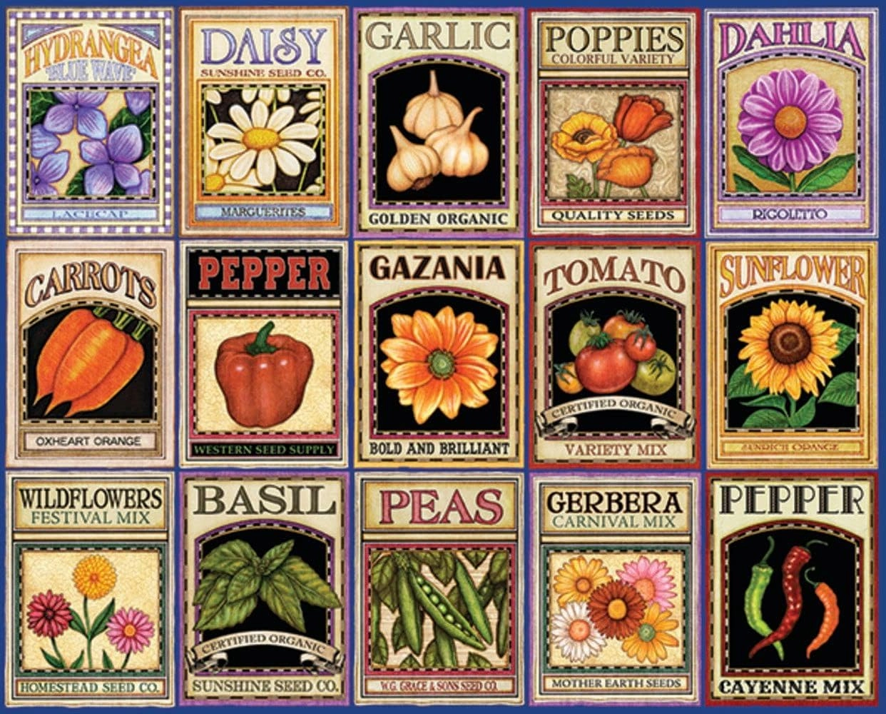 Springbok Puzzles - Garden Goodness - 1000 Piece Jigsaw Puzzle - Large 30 Inches by 24 Inches Puzzle - Made in USA - Unique Cut Interlocking Pieces
