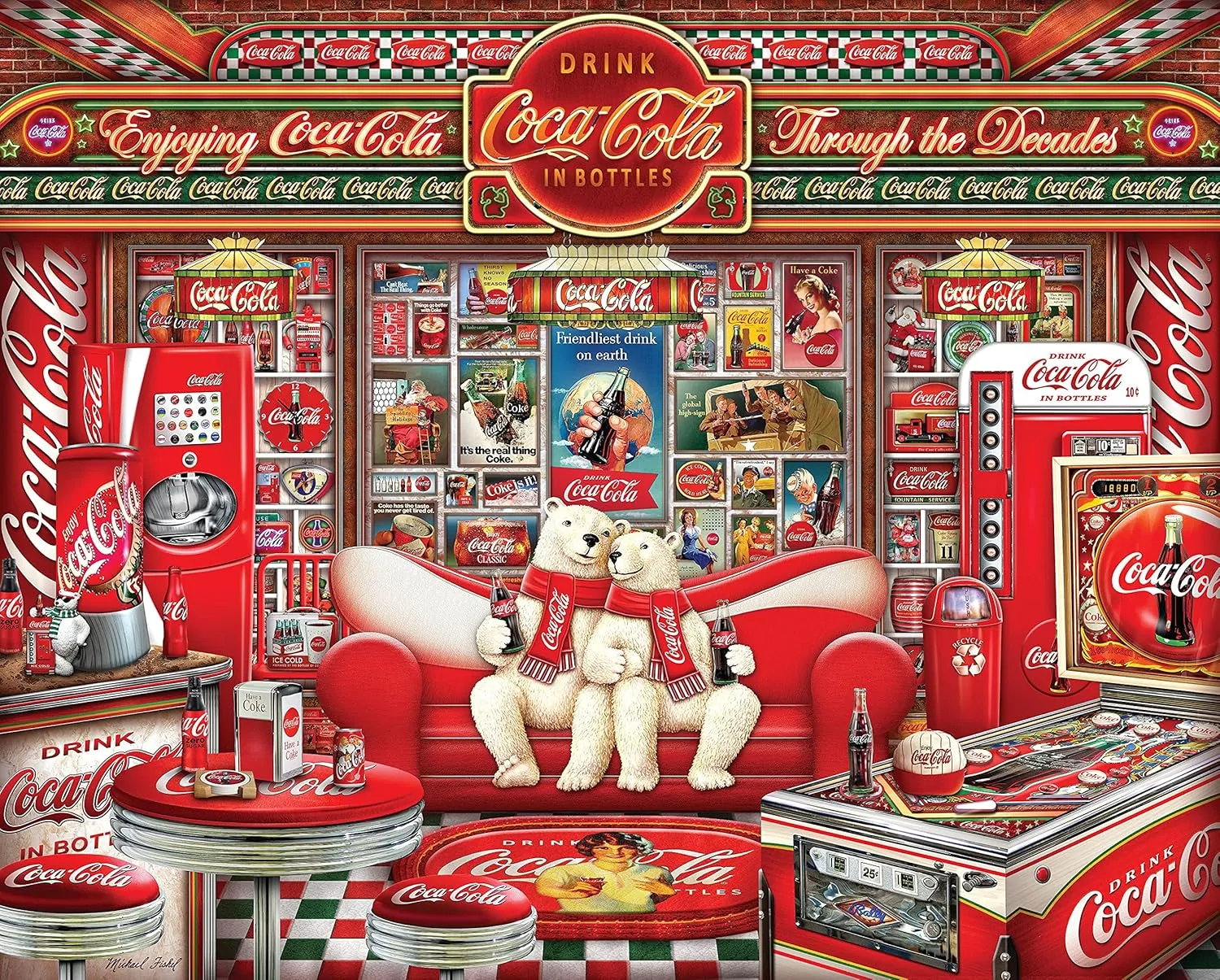 Springbok's 1000 Piece Jigsaw Puzzle Coca Cola Decades - Made in USA