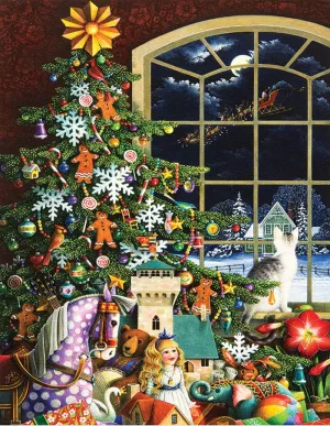 Springbok's 500 Piece Jigsaw Puzzle Santa's Visit - Made in USA