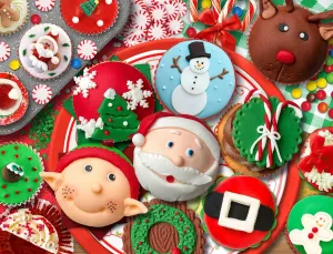 Springbok's Christmas Cupcakes 500 Piece Jigsaw Puzzle for Adults and Families - Perfect for Holiday Fun and Family Gatherings