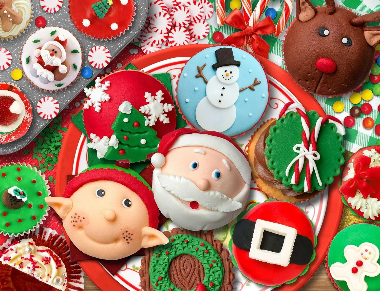 Springbok's Christmas Cupcakes 500 Piece Jigsaw Puzzle for Adults and Families - Perfect for Holiday Fun and Family Gatherings