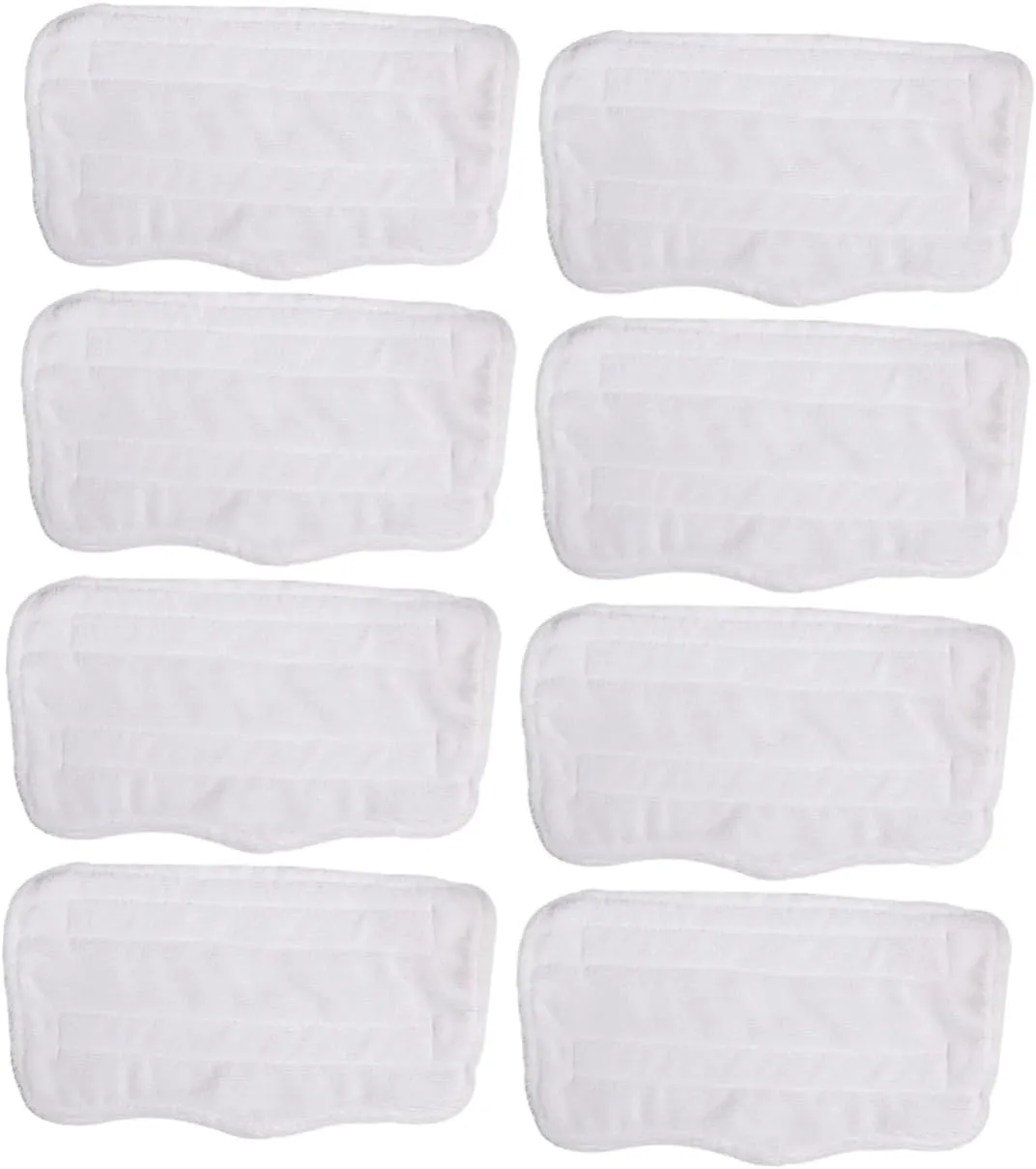 Steam Mop Pad Set 8 Reusable Pads for H2o S3111 Steam Mop Pads Replacement for Floor Cleaning White Steam Mop Pad Kit