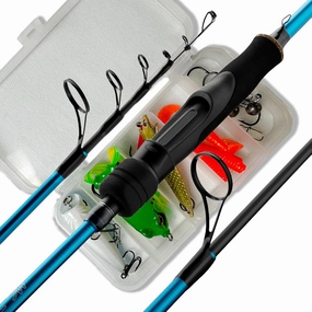 Telescopic Travel Fishing Rod Light Weight 24 Ton Carbon Fiber Blank Rod Solid Carbon Tip Stainless Steel Insert Guides Comfortable EVA Handle Easy to Carry Durable