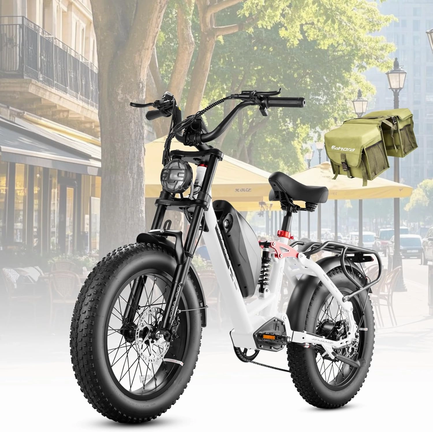 Terra/Luna [2025] Dual Motor Electric Bike for Adult, 3000W/1500W 33MPH Ebike, 80 Miles Range Long Range Ebike, 20"*4.0 All-Terrain Fat Tires Full Suspension E-Bike for Coummute Women/Men