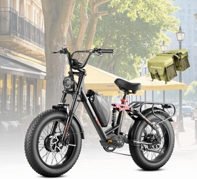Terra/Luna [2025] Dual Motor Electric Bike for Adult, 3000W/1500W 33MPH Ebike, 80 Miles Range Long Range Ebike, 20"*4.0 All-Terrain Fat Tires Full Suspension E-Bike for Coummute Women/Men