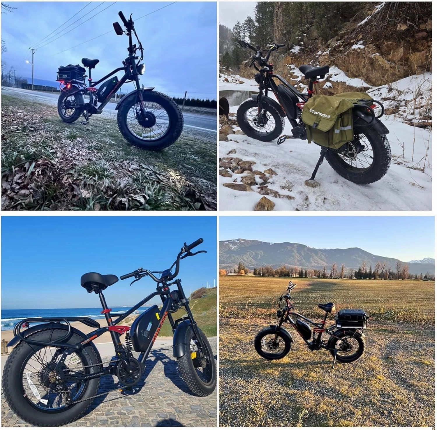 Terra/Luna [2025] Dual Motor Electric Bike for Adult, 3000W/1500W 33MPH Ebike, 80 Miles Range Long Range Ebike, 20"*4.0 All-Terrain Fat Tires Full Suspension E-Bike for Coummute Women/Men