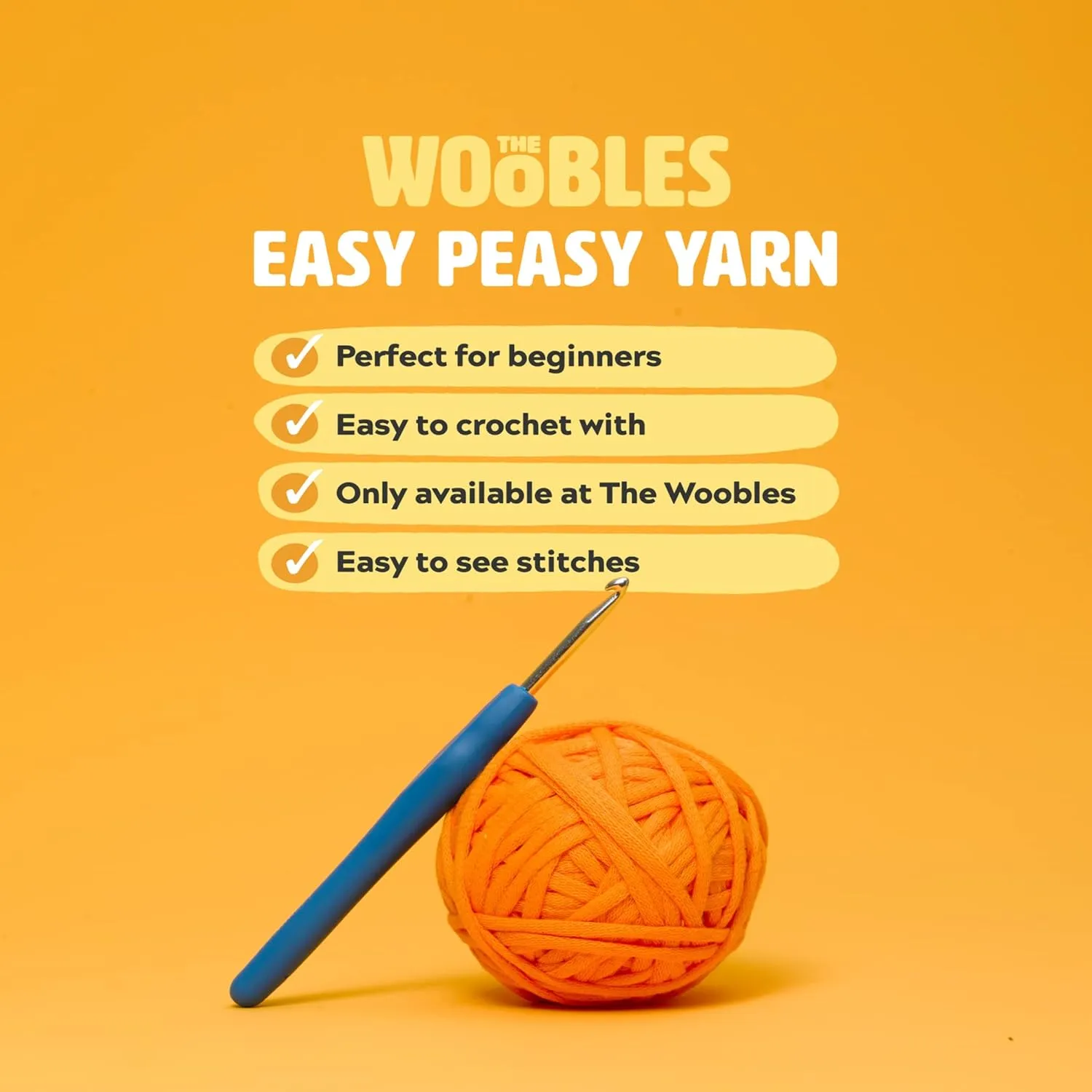 The Woobles Easy Peasy Beginner Bundle Crochet Kit (Penguin,Chick,Fox & Bunny) with Easy Peasy Yarn- All in One Crochet Knitting Kit- Crochet Kit Bundle for Beginners with Step-by-Step Video Tutorials