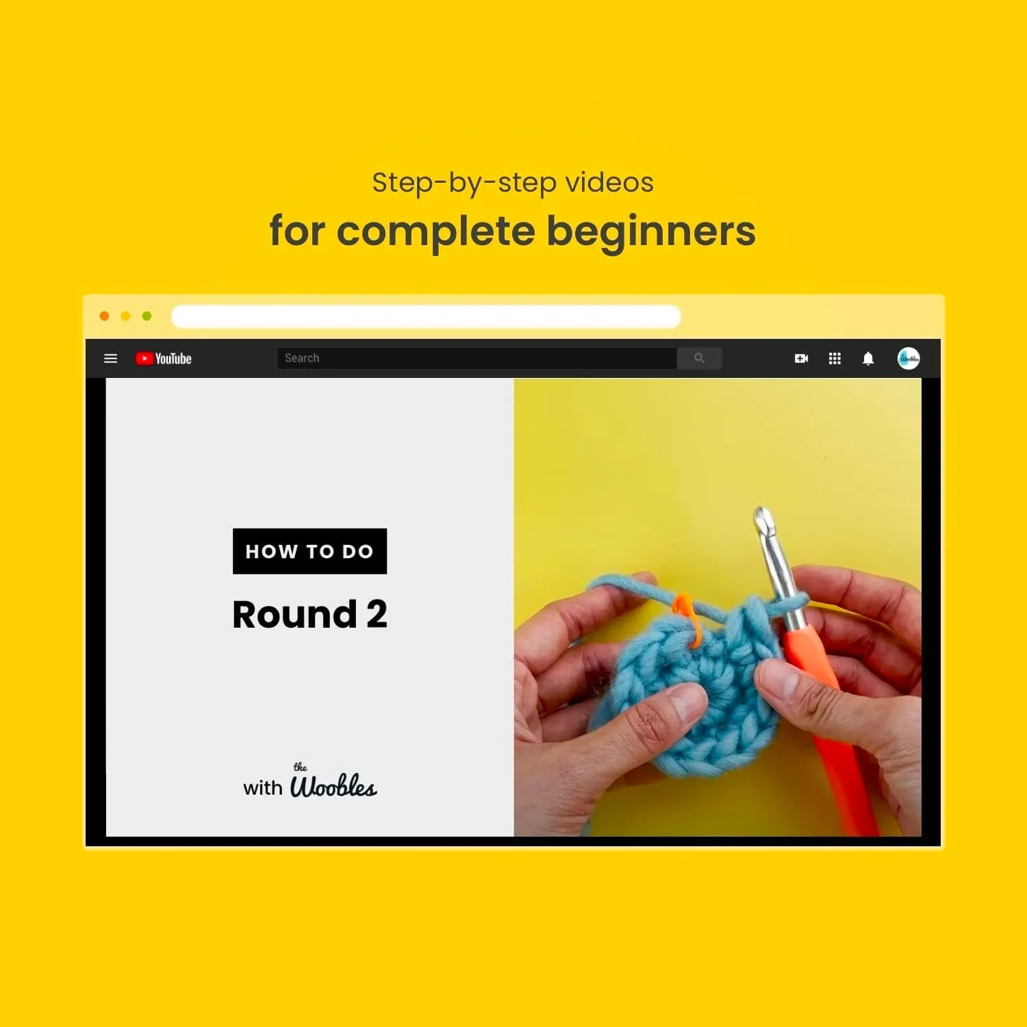 The Woobles Easy Peasy Beginner Bundle Crochet Kit (Penguin,Chick,Fox & Bunny) with Easy Peasy Yarn- All in One Crochet Knitting Kit- Crochet Kit Bundle for Beginners with Step-by-Step Video Tutorials
