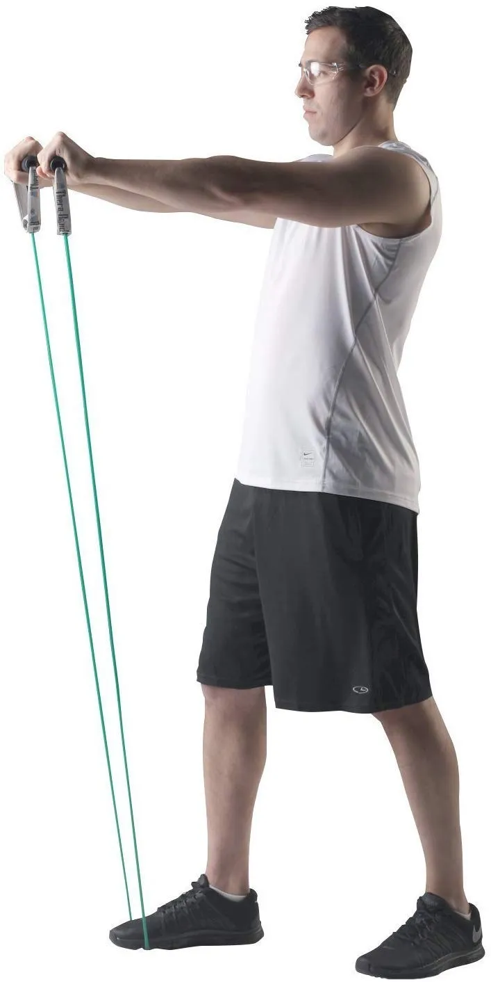 THERABAND Resistance Tubes, Professional Latex Elastic Tubing, Upper & Lower Body, Core Exercise, Physical Therapy, Lower Pilates, At-Home Workout, & Rehab, 25 Foot, Green, Heavy, Intermediate Level 1