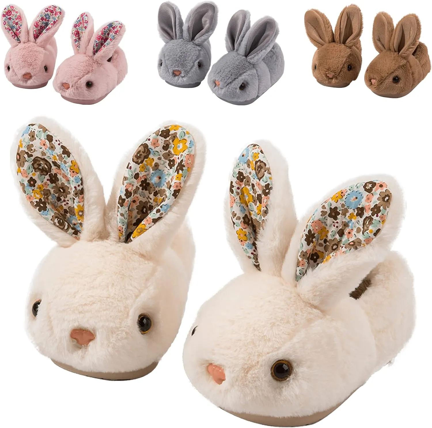 Toddler Bunny Slippers for Girls Boys Warm Plush Cute Rabbit Slippers Cozy House Slippers Indoor Outdoor for Kids Children