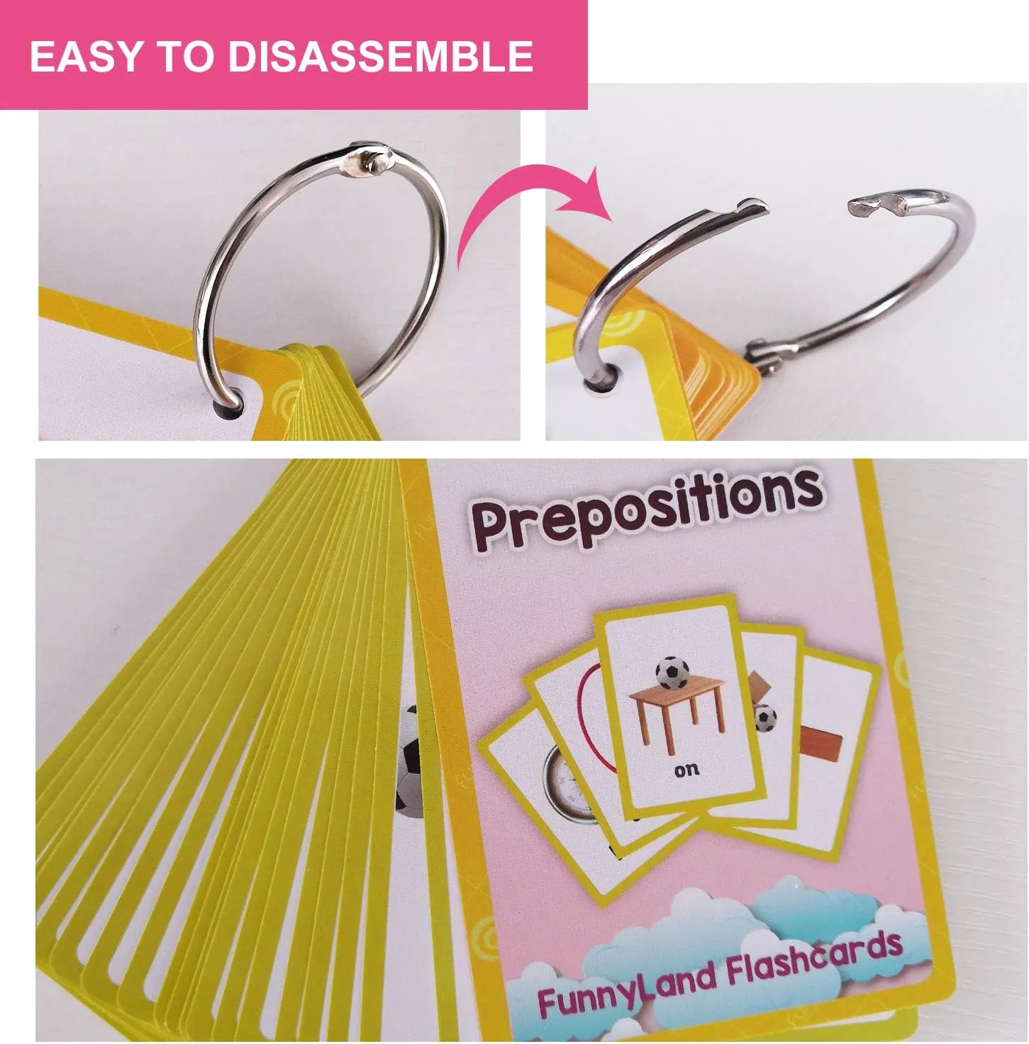 Toys&Sports/Instrument/Classroom/Prepositions Flash Cards English Kids Montessori Learning Toy Child Pocket Card Pre-Kindergarten