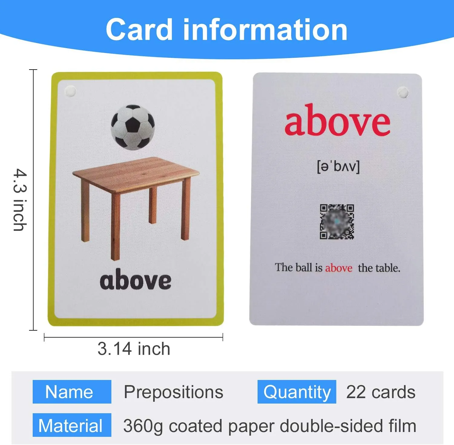 Toys&Sports/Instrument/Classroom/Prepositions Flash Cards English Kids Montessori Learning Toy Child Pocket Card Pre-Kindergarten