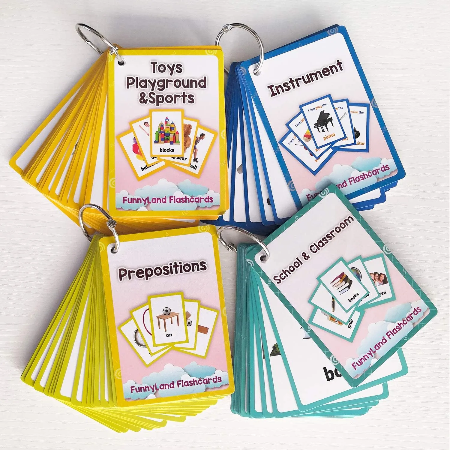 Toys&Sports/Instrument/Classroom/Prepositions Flash Cards English Kids Montessori Learning Toy Child Pocket Card Pre-Kindergarten