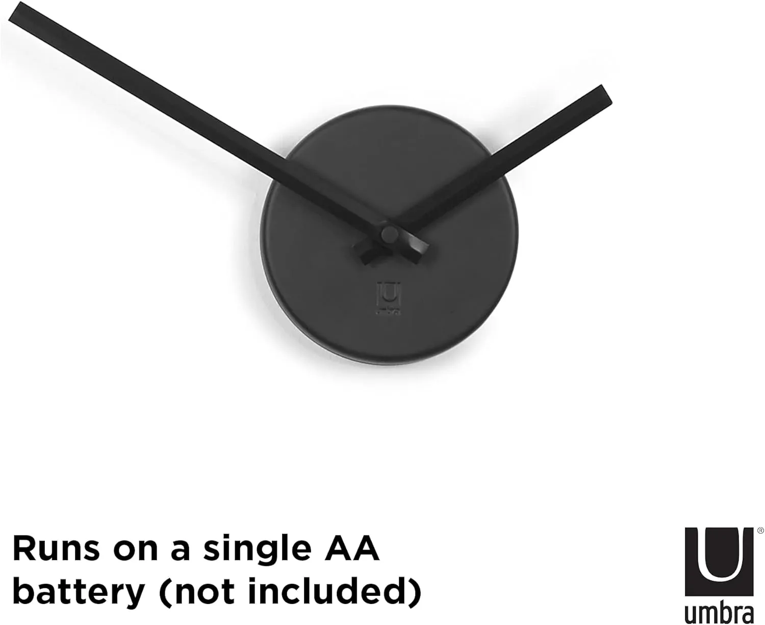 Umbra 1005400-040 Blink Wall Clock Black - Easy to Paste Sticker Numbers, Frameless Large Decorative Clock, Simple Indicators, Minimalist, Black,39.25 Inch L x 39.25 W 1.38 H