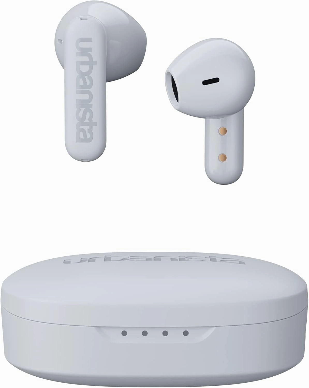 Urbanista True Wireless Earbuds, Bluetooth 5.2 Earphones with Touch Controls & Noise Cancelling Microphone, 32 Hr Total Playtime, USB C Charging Case, IPX4 Water Resistant, Copenhagen, Pure White