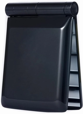 Vanity Mirror Mini LED Makeup Mirror Rectangle Mirror Portable Makeup Foldable Pocket Vanity Mirror Cosmetic Hand Compact Mirror Makeup Tool (Color : Schwarz) (Black)