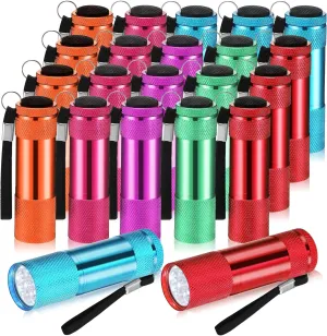 VIHOSE 20 Pcs Mini Flashlights Bulk, Bright Aluminum Handheld Flash Light with Lanyard Small LED Flashlights for Night Reading Emergency Hurricane Camping Hiking, Batteries Not Included(Cute)