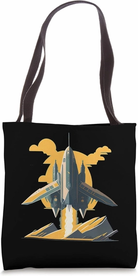 Vintage Spacecraft Retro Spaceship Science Fiction Lover Tote Bag