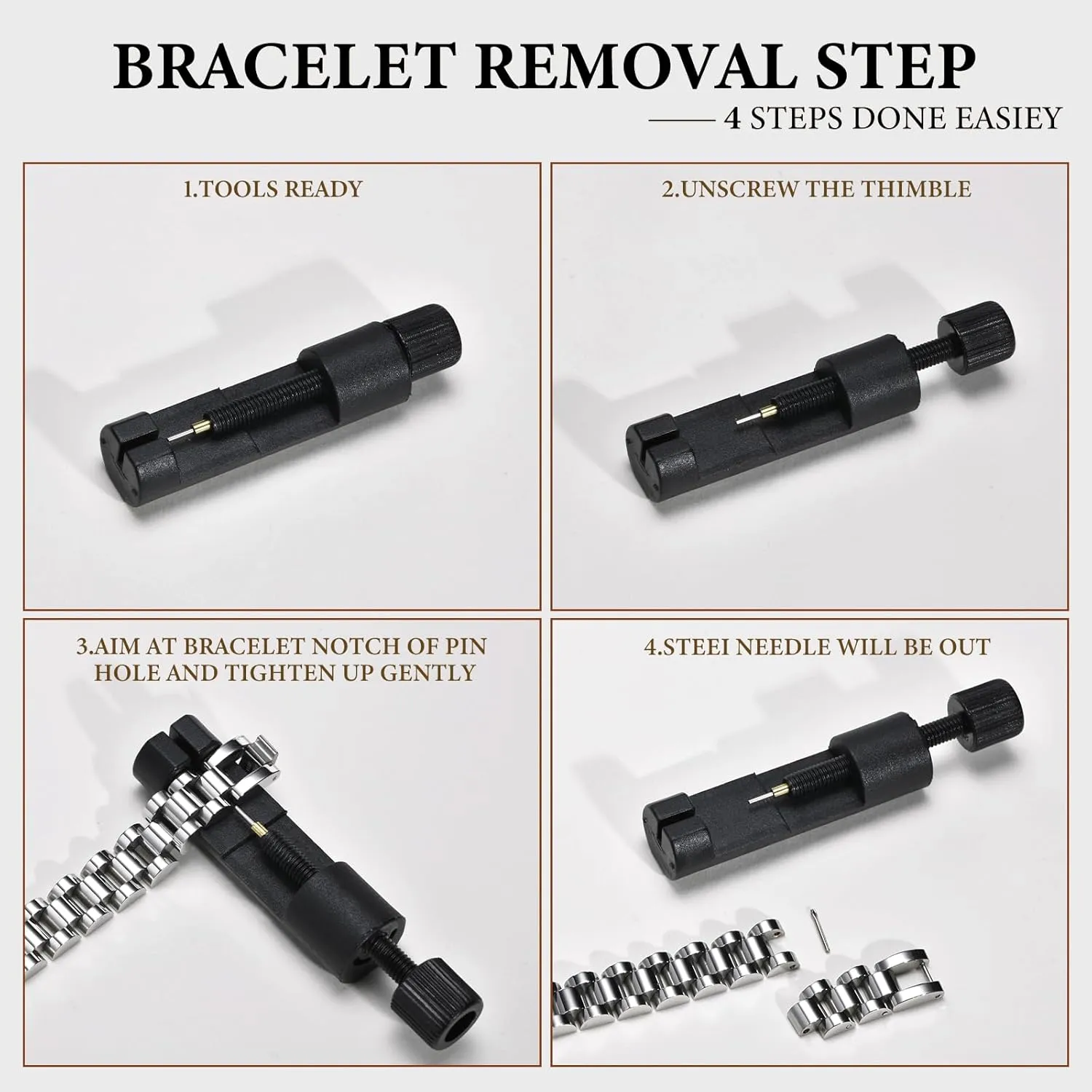 VNOX Masculine Watch Band Stainless Steel Link Bracelet Personalized Jewelry Gift for Men DAD Father Husband Boyfriend