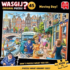 Wasgij Original 45 Moving Day - Unique 1000 Piece Puzzle for Adults - Colourful, Challenging & Brainteasing 1000 Pieces Adult Puzzle - 100% Recycled Cardboard 1000 Piece Puzzles - Jumbo