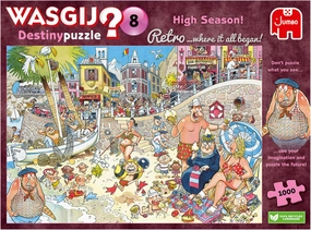 Wasgij Retro Destiny 8, High Season - 1000 Piece Jigsaw Puzzles for Adults - Colourful, Challenging & Brainteasing Adults Jigsaw Puzzle - Puzzle The Future - 100% Recycled Cardboard - 1000pcs - Jumbo