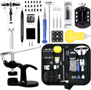 Watch Repair Kit, GLDCAPA Professional Watch Battery Replacement Kit, Watch Repair Tools with Carrying Case, Watch Link Removal Tool Kit, Watch Case Opener, Watch Press Set