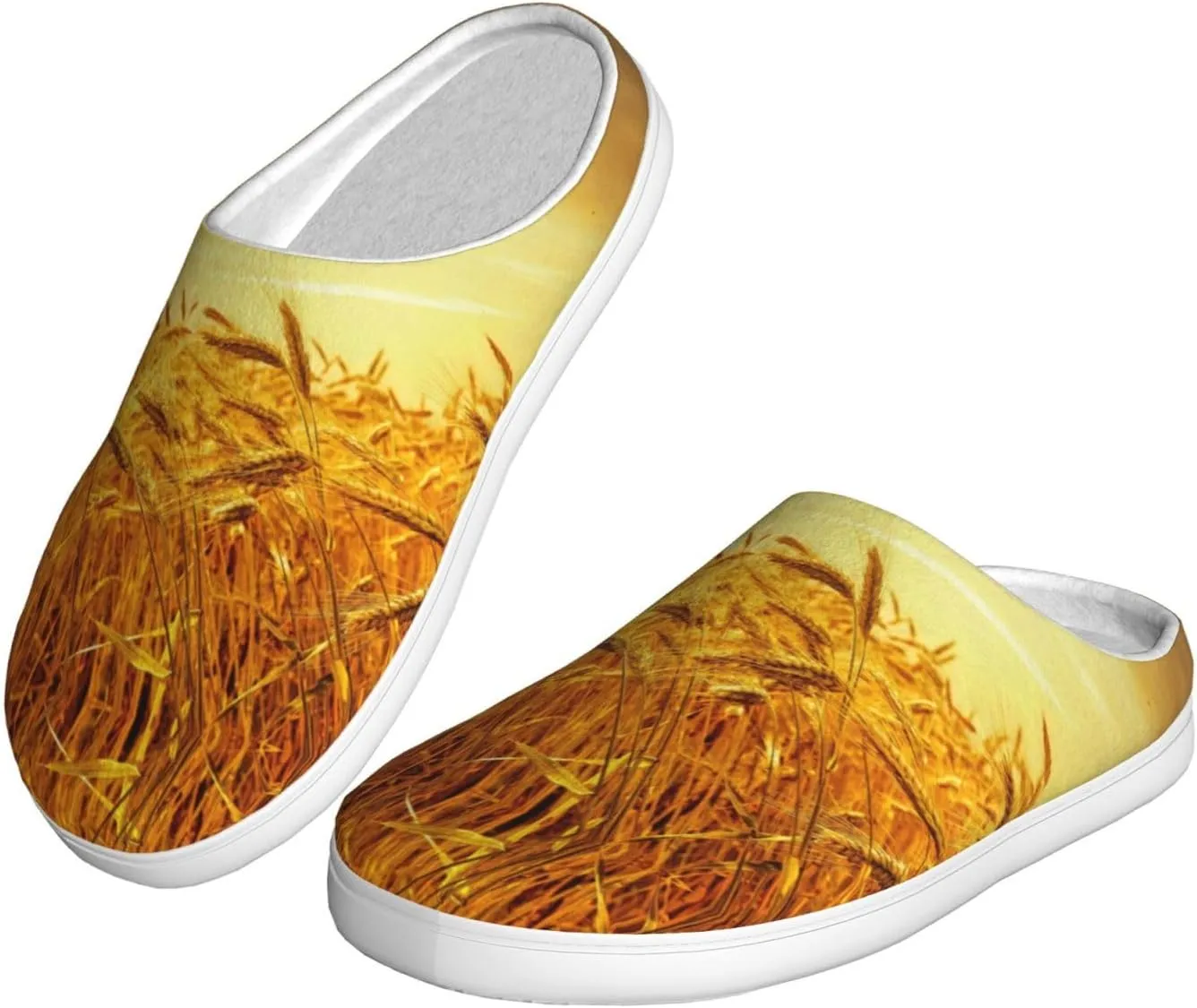 Wheat Field print Women's Soft Slippers House Shoes Comfortable Home Slippers Home Bedroom Shoes for Adults