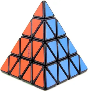 Willking Pyramid Speed Cube 4x4 Pyraminx Puzzle Triangle Twist Magic Cube Black