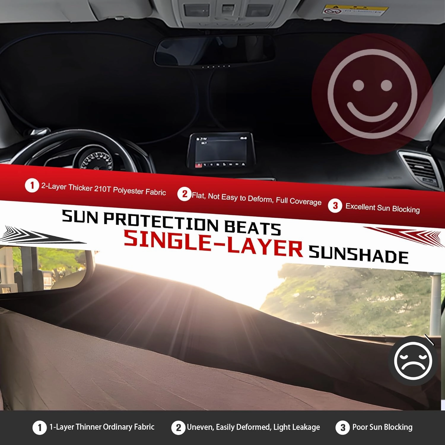 Windshield Sun Shade for 2018-2024 Nissan Kicks Foldable Sun Sunshade for Car Front Window Blocks UV Rays and Heat Automotive Interior Protector Custom Fit Accessories